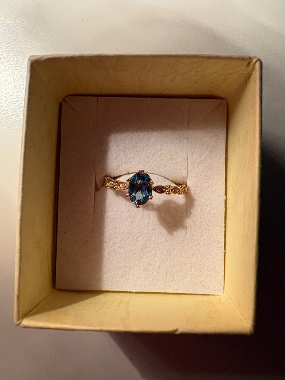 18K Gold Plated over Sterling Silver Topaz Ring Size 7